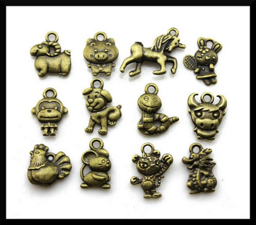 Handmade Chinese Zodiac Feng Shui Charms made of Tibetan Silver